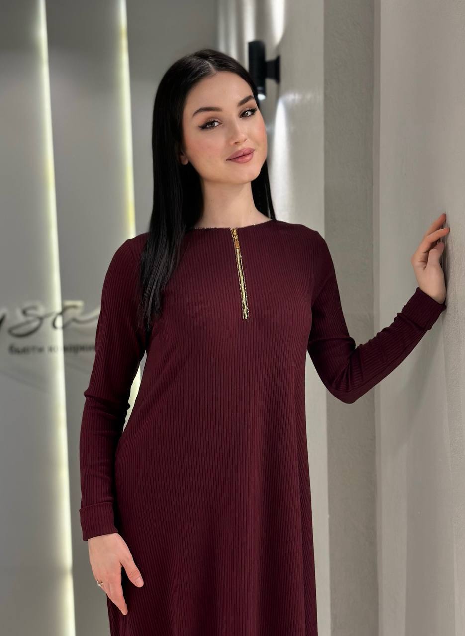 Long-sleeve modest maxi dress